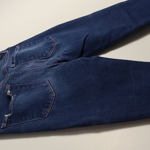 FRAME Le Skinny De Jean Blue Skinny Jeans with Distressed Raw Hem Size 28 - Picture 16 of 16